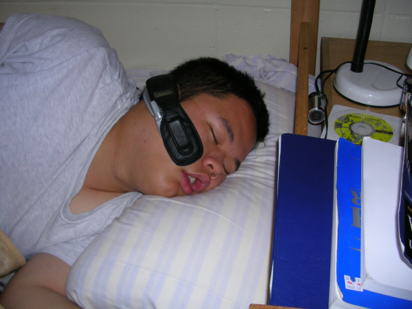 picture of me knocked out in my dorm