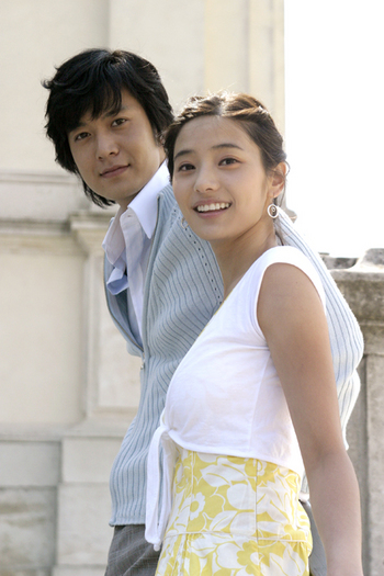 One of the picture is him with  Han Chae Young they look perfect together. right?
